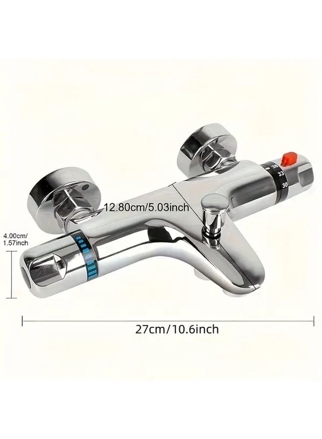 Silvery Thermostatic Shower Mixer Valve Easy Install No Power Overheat Protection - Image 4